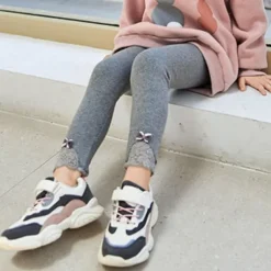 Kids Girls' Leggings Solid Color Active Outdoor Cotton 7-13 Years Fall Pink purple Black White