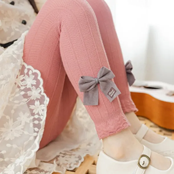 Kids Girls' Leggings Solid Color Fashion Outdoor Cotton 3-7 Years Spring turmeric Black White