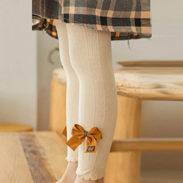 Kids Girls' Leggings Solid Color Fashion Outdoor Cotton 3-7 Years Spring turmeric Black White