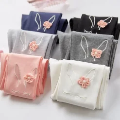 Kids Girls' Leggings Solid Color Active Ruched School Cotton 3-7 Years Spring Black White Pink