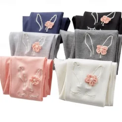 Kids Girls' Leggings Solid Color Active Ruched School Cotton 3-7 Years Spring Black White Pink