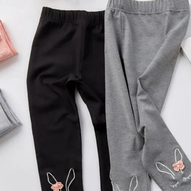 Kids Girls' Leggings Solid Color Active Ruched School Cotton 3-7 Years Spring Black White Pink