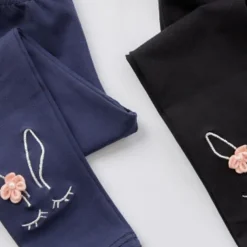 Kids Girls' Leggings Solid Color Active Ruched School Cotton 3-7 Years Spring Black White Pink