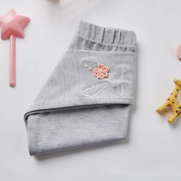 Kids Girls' Leggings Solid Color Active Ruched School Cotton 3-7 Years Spring Black White Pink