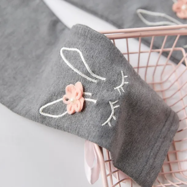 Kids Girls' Leggings Solid Color Active Ruched School Cotton 3-7 Years Spring Black White Pink