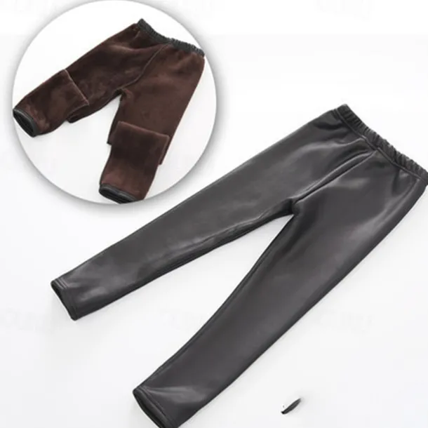 Kids Girls' Leggings Solid Color Active Outdoor 7-13 Years Fall Black Red Navy Blue