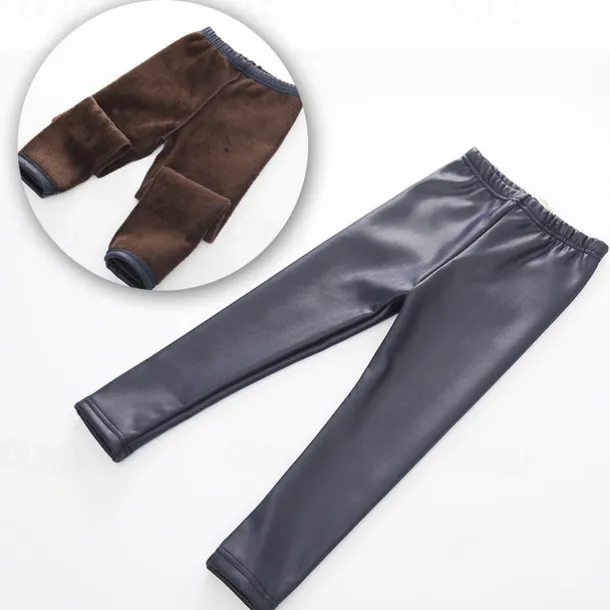 Kids Girls' Leggings Solid Color Active Outdoor 7-13 Years Fall Black Red Navy Blue