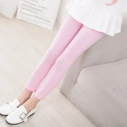 Kids Girls' Leggings Solid Color Sports Outdoor Cotton 7-13 Years Summer Light Blue Black White