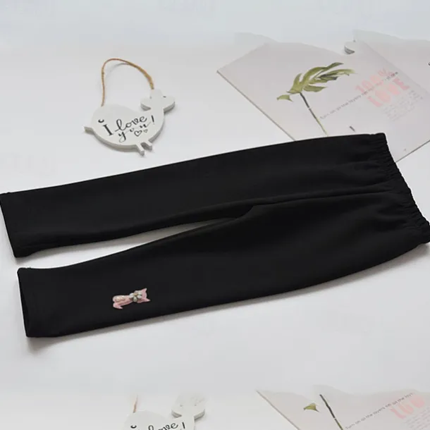 Kids Girls' Leggings Solid Color Active School Cotton 7-13 Years Spring Black Pink Blue