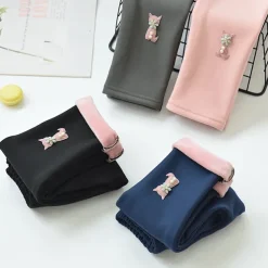 Kids Girls' Leggings Solid Color Active School Cotton 7-13 Years Spring Black Pink Blue