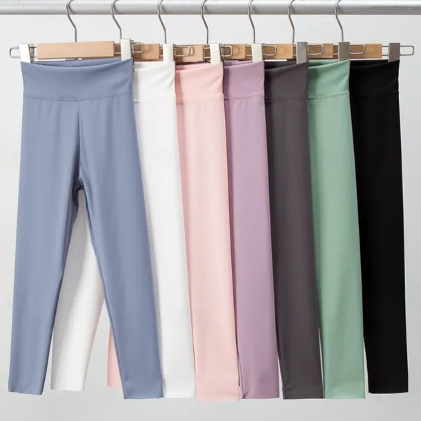 Kids Girls' Leggings Solid Color Active Training 7-13 Years Spring Black White Pink