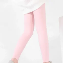 Kids Girls' Leggings Solid Color Active Training 7-13 Years Spring Black White Pink