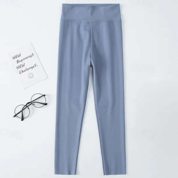 Kids Girls' Leggings Solid Color Active Training 7-13 Years Spring Black White Pink