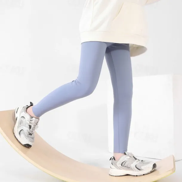 Kids Girls' Leggings Solid Color Active Training 7-13 Years Spring Black White Pink