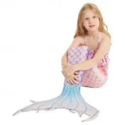 Kids Girls' Mermaid Swimwear Swimsuit Holiday Beach Scales Vacation Tropical Bathing Suits 4 years+ Summer Light Pink Pink