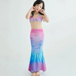 Kids Girls' Mermaid Swimwear Swimsuit Holiday Beach Scales Vacation Tropical Bathing Suits 4 years+ Summer Pink Royal Blue