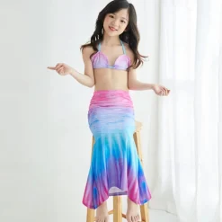 Kids Girls' Mermaid Swimwear Swimsuit Holiday Beach Scales Vacation Tropical Bathing Suits 4 years+ Summer Pink Royal Blue