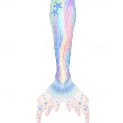 Kids Girls' Mermaid Swimwear Swimsuit Holiday Beach Scales Vacation Tropical Bathing Suits 4 years+ Summer White Pink