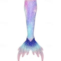 Kids Girls' Mermaid Swimwear Swimsuit Holiday Beach Scales Vacation Tropical Bathing Suits 4 years+ Summer White Pink