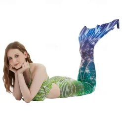 Kids Girls' Mermaid Swimwear Swimsuit Holiday Beach Scales Vacation Tropical Bathing Suits 4 years+ Summer Light Pink Light Green