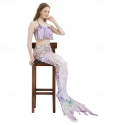 Kids Girls' Mermaid Swimwear Swimsuit Holiday Beach Scales Vacation Tropical Bathing Suits 4 years+ Summer Light Pink Light Green