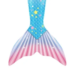 Kids Girls' One Piece Mermaid Swimwear Swimwear Beach Children's Day Geometric Bathing Suits 4-12 Years Summer Blue Fuchsia