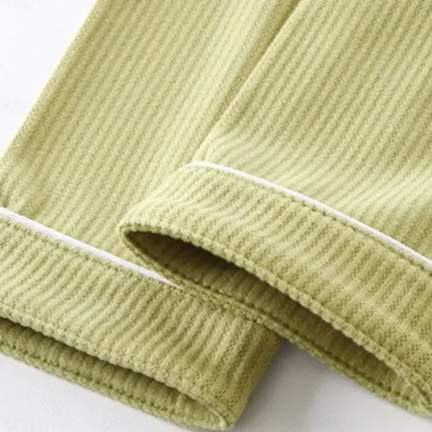 Kids Girls' Pajama Sets Long Sleeve SY01-pajamas light pink Yellow Light Green Solid Color Button Spring Fall Active Home 7-13 Years