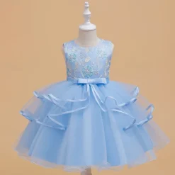 Kids Girls' Party Dress Graphic Flower Sleeveless Special Occasion Princess Polyester Party Dress Summer Spring 4 years+ Multicolor Champagne Pink