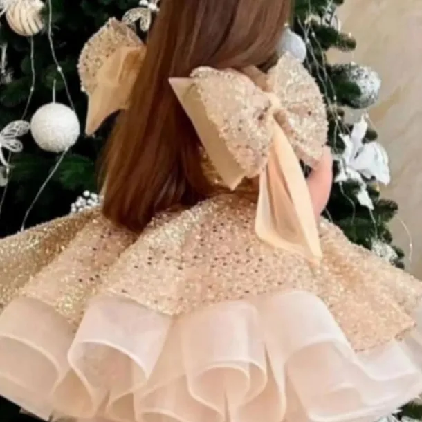 Kids Girls' Party Dress Solid Color 3/4 Length Sleeve Performance Wedding Mesh Princess Sweet Mesh Mid-Calf Sheath Dress Tulle Dress Flower Girl's Dress Summer Spring Fall 2-12 Years Champagne Pink
