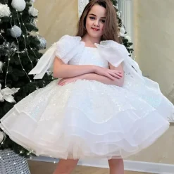 Kids Girls' Party Dress Solid Color Sleeveless Performance Mesh Princess Sweet Mesh Mid-Calf Sheath Dress Tulle Dress Summer Spring Fall kids White Champagne Pink