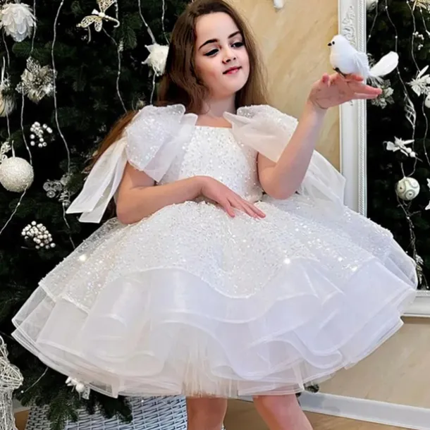 Kids Girls' Party Dress Solid Color Sleeveless Performance Mesh Princess Sweet Mesh Mid-Calf Sheath Dress Tulle Dress Summer Spring Fall kids White Champagne Pink