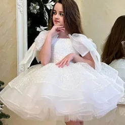 Kids Girls' Party Dress Solid Color Sleeveless Performance Mesh Princess Sweet Mesh Mid-Calf Sheath Dress Tulle Dress Summer Spring Fall kids White Champagne Pink