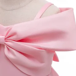 Kids Girls' Party Dress Solid Color Sleeveless Performance Birthday Tie Knot Beautiful Sweet Cotton Maxi Party Dress Swing Dress A Line Dress Summer 4 years+ White Champagne Pink