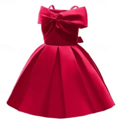 Kids Girls' Party Dress Solid Color Sleeveless Performance Birthday Tie Knot Beautiful Sweet Cotton Maxi Party Dress Swing Dress A Line Dress Summer 4 years+ White Champagne Pink