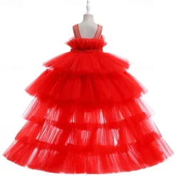 Kids Girls' Party Dress Solid Color Sleeveless Performance Wedding Party Tie Knot Beautiful Sweet Polyester Asymmetrical Party Dress Swing Dress A Line Dress Summer 4 years+ Black White Pink