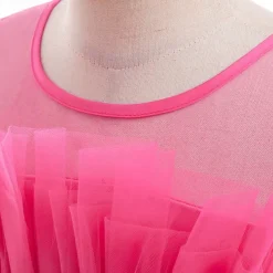 Kids Girls' Party Dress Solid Color Sleeveless Performance Wedding Party Tie Knot Beautiful Sweet Polyester Asymmetrical Party Dress Swing Dress A Line Dress Summer 4 years+ Black White Pink