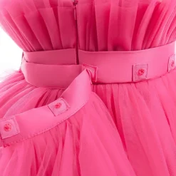 Kids Girls' Party Dress Solid Color Sleeveless Performance Wedding Party Tie Knot Beautiful Sweet Polyester Asymmetrical Party Dress Swing Dress A Line Dress Summer 4 years+ Black White Pink