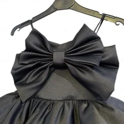 Kids Girls' Party Dress Solid Color Sleeveless Performance Wedding Mesh Princess Sweet Mesh Mid-Calf Sheath Dress Tulle Dress Flower Girl's Dress Summer Spring Fall 2-12 Years Black Red