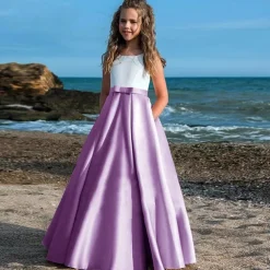 Kids Girls' Party Dress Solid Color Sleeveless Performance Mesh Princess Sweet Mesh Mid-Calf Sheath Dress Tulle Dress Summer Spring Fall 2-12 Years Black White Champagne