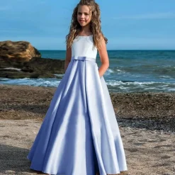 Kids Girls' Party Dress Solid Color Sleeveless Performance Mesh Princess Sweet Mesh Mid-Calf Sheath Dress Tulle Dress Summer Spring Fall 2-12 Years Black White Champagne