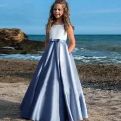 Kids Girls' Party Dress Solid Color Sleeveless Performance Mesh Princess Sweet Mesh Mid-Calf Sheath Dress Tulle Dress Summer Spring Fall 2-12 Years Black White Champagne