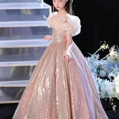 Kids Girls' Party Dress Solid Color Sleeveless Performance Wedding Mesh Princess Sweet Mesh Mid-Calf Sheath Dress Tulle Dress Flower Girl's Dress Summer Spring Fall 2-12 Years Pink Sky Blue