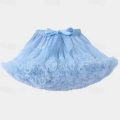 Kids Girls' Skirt Solid Color Active Mesh Performance 5-13 Years Summer Black White Pink