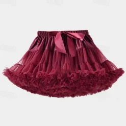 Kids Girls' Skirt Solid Color Active Mesh Performance 5-13 Years Summer Black White Pink