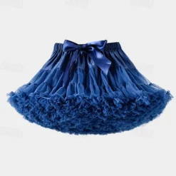 Kids Girls' Skirt Solid Color Active Mesh Performance 5-13 Years Summer Black White Pink