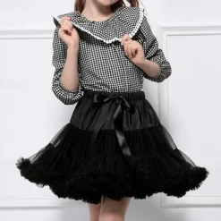 Kids Girls' Skirt Solid Color Active Mesh Performance 5-13 Years Summer Black White Pink