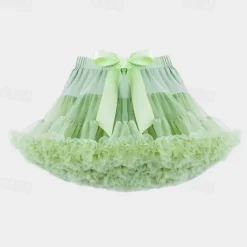 Kids Girls' Skirt Solid Color Active Mesh Performance 5-13 Years Summer Black White Pink