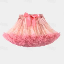 Kids Girls' Skirt Solid Color Active Mesh Performance 5-13 Years Summer Black White Pink