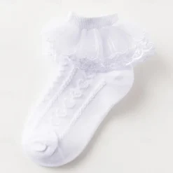 Kids Girls' Socks White Pink Yellow Solid Colored Mesh Spring Summer Cute Daily Wear 1-12 Years