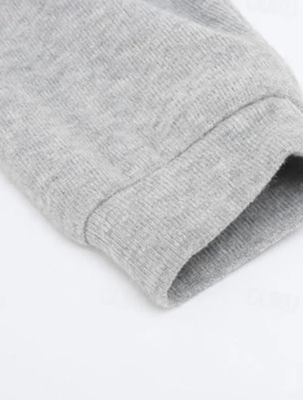 Kids Girls' Sweatshirt & Pants 2 Pieces Clothing Set Long Sleeve Gray Purple Pink Solid Color Sports Vacation Fashion Comfort 3-12 Years